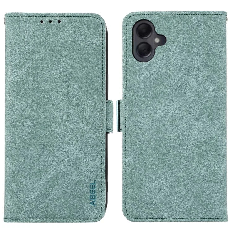 ABEEL For Samsung Galaxy A06 Case PU Leather Folio Stand View RFID Blocking Phone Cover