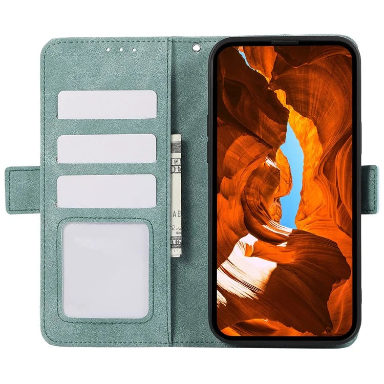 ABEEL For Samsung Galaxy A06 Case PU Leather Folio Stand View RFID Blocking Phone Cover