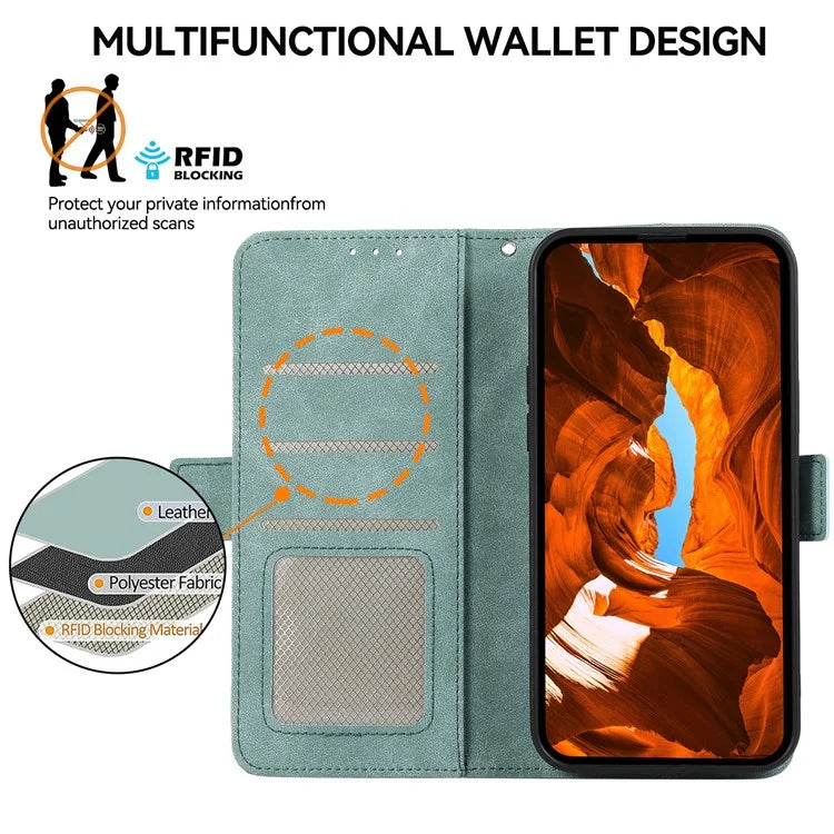 ABEEL For Samsung Galaxy A06 Case PU Leather Folio Stand View RFID Blocking Phone Cover