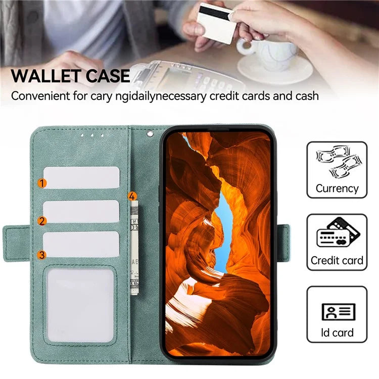 ABEEL For Samsung Galaxy A06 Case PU Leather Folio Stand View RFID Blocking Phone Cover