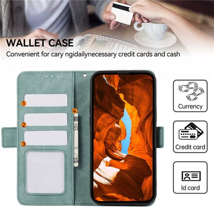 ABEEL For Samsung Galaxy A06 Case PU Leather Folio Stand View RFID Blocking Phone Cover