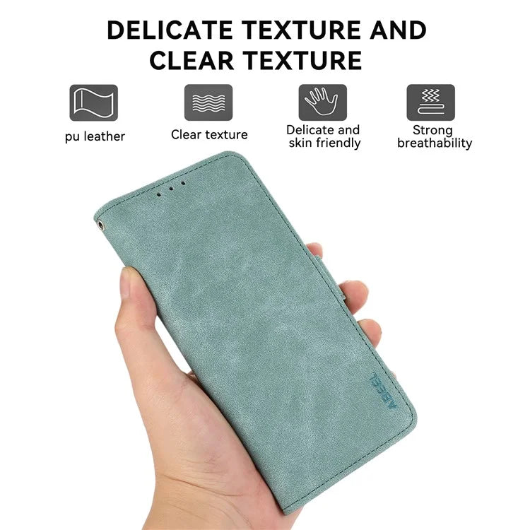 ABEEL For Samsung Galaxy A06 Case PU Leather Folio Stand View RFID Blocking Phone Cover