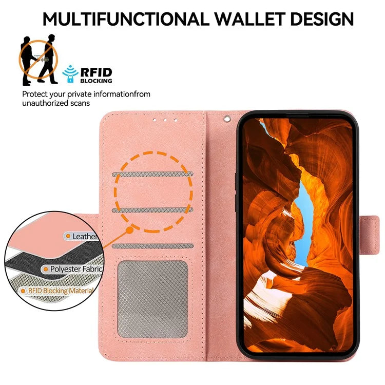 ABEEL For Samsung Galaxy A06 Case PU Leather Folio Stand View RFID Blocking Phone Cover
