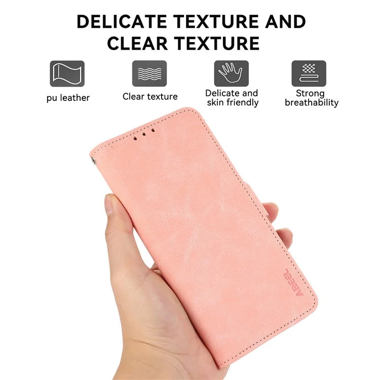 ABEEL For Samsung Galaxy A06 Case PU Leather Folio Stand View RFID Blocking Phone Cover