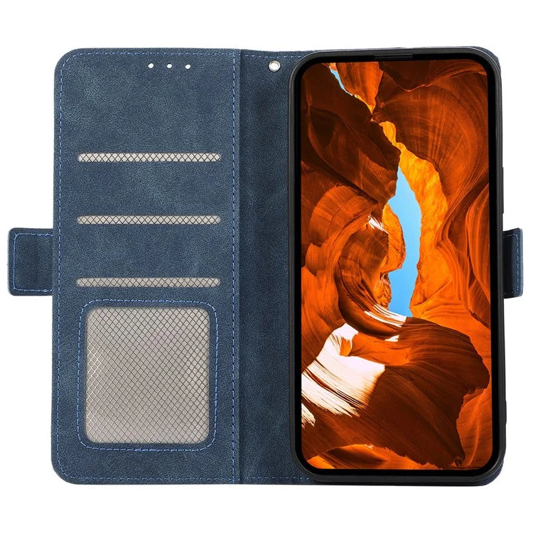 ABEEL For Samsung Galaxy A06 Case PU Leather Folio Stand View RFID Blocking Phone Cover