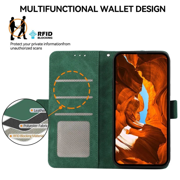 ABEEL For Samsung Galaxy A06 Case PU Leather Folio Stand View RFID Blocking Phone Cover