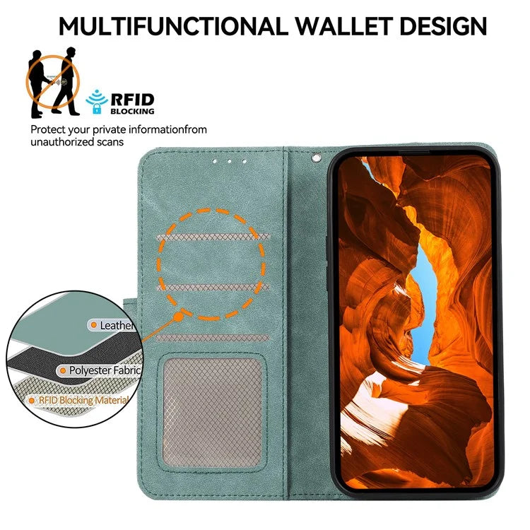 ABEEL For Samsung Galaxy A06 Case Color Splicing Leather Flip Phone Cover RFID Blocking