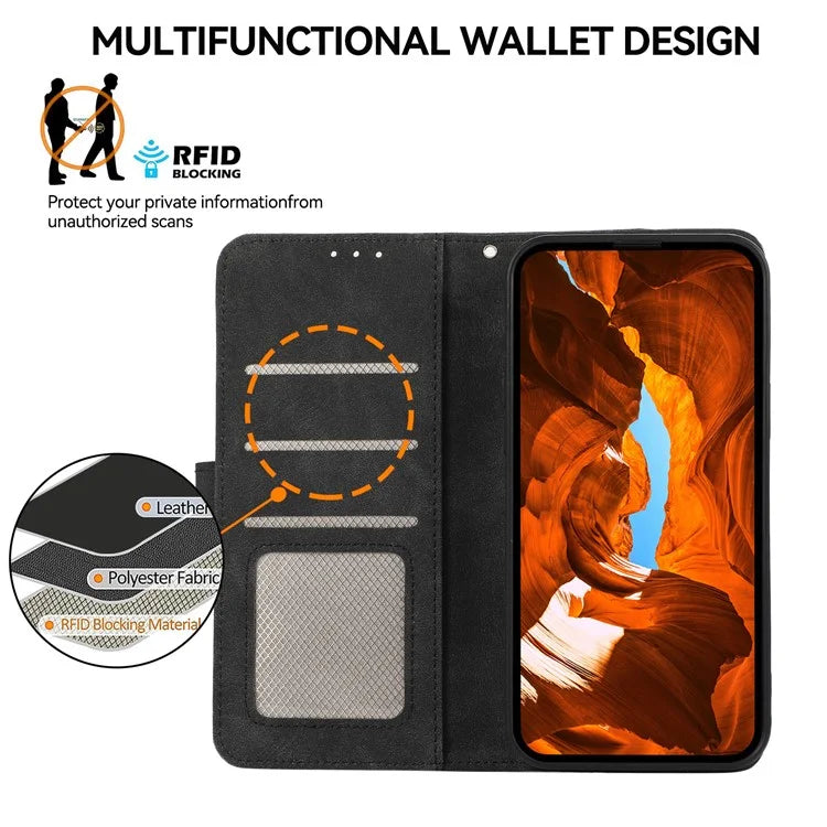 ABEEL For Samsung Galaxy A06 Case Color Splicing Leather Flip Phone Cover RFID Blocking
