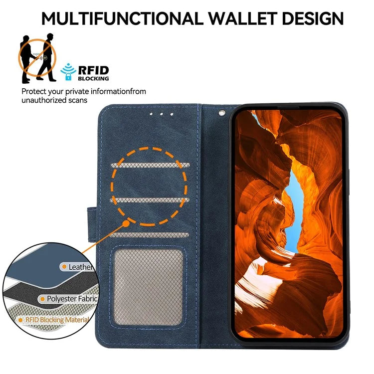 ABEEL For Samsung Galaxy A06 Case Color Splicing Leather Flip Phone Cover RFID Blocking