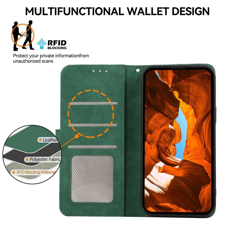 ABEEL For Samsung Galaxy A06 Case Color Splicing Leather Flip Phone Cover RFID Blocking