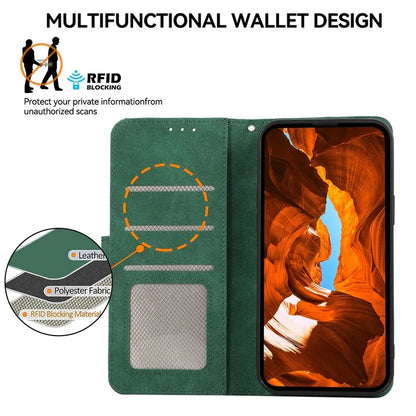 ABEEL For Samsung Galaxy A06 Case Color Splicing Leather Flip Phone Cover RFID Blocking