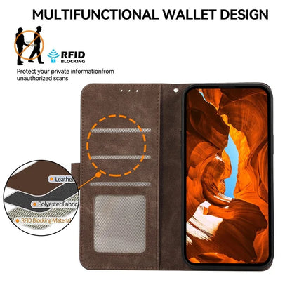 ABEEL For Samsung Galaxy A06 Case Color Splicing Leather Flip Phone Cover RFID Blocking