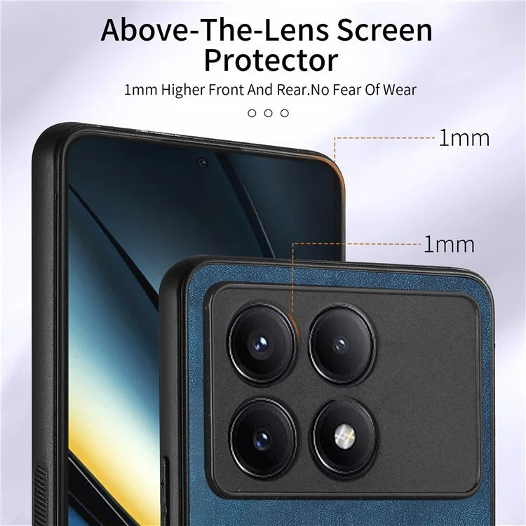D2 For Xiaomi Poco F6 Pro 5G Retro Case Ring Holder Kickstand Leather+TPU Non-Slip Protective Cover Card Slots