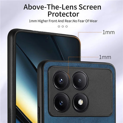 D2 For Xiaomi Poco F6 Pro 5G Retro Case Ring Holder Kickstand Leather+TPU Non-Slip Protective Cover Card Slots