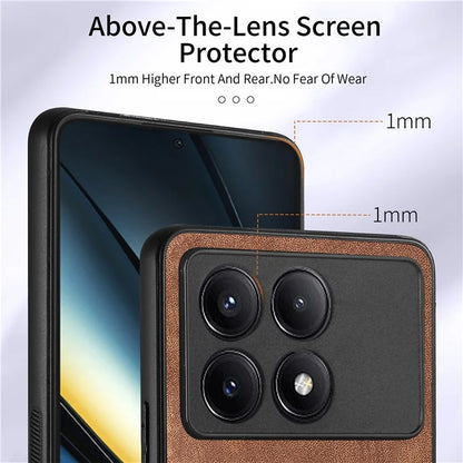 D2 For Xiaomi Poco F6 Pro 5G Retro Case Ring Holder Kickstand Leather+TPU Non-Slip Protective Cover Card Slots