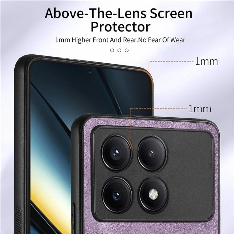 D2 For Xiaomi Poco F6 Pro 5G Retro Case Ring Holder Kickstand Leather+TPU Non-Slip Protective Cover Card Slots