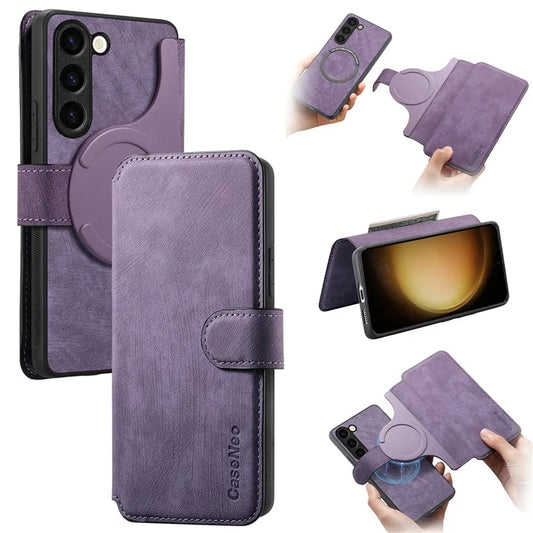 CASENEO MW-03 For Samsung Galaxy S23 Case Wallet Stand Detachable 2-in-1 Leather Phone Cover