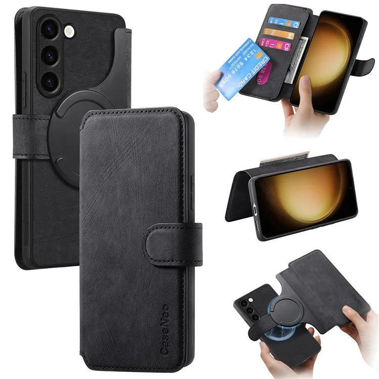 CASENEO MW-03 For Samsung Galaxy S23 Case Wallet Stand Detachable 2-in-1 Leather Phone Cover