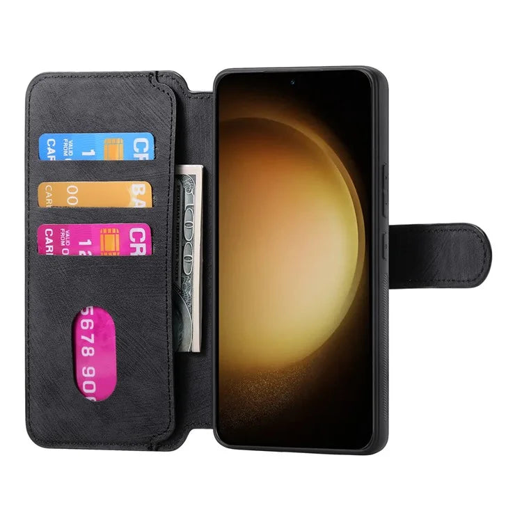 CASENEO MW-03 For Samsung Galaxy S23 Case Wallet Stand Detachable 2-in-1 Leather Phone Cover