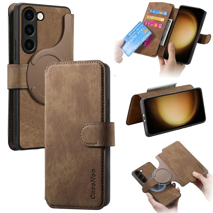 CASENEO MW-03 For Samsung Galaxy S23 Case Wallet Stand Detachable 2-in-1 Leather Phone Cover