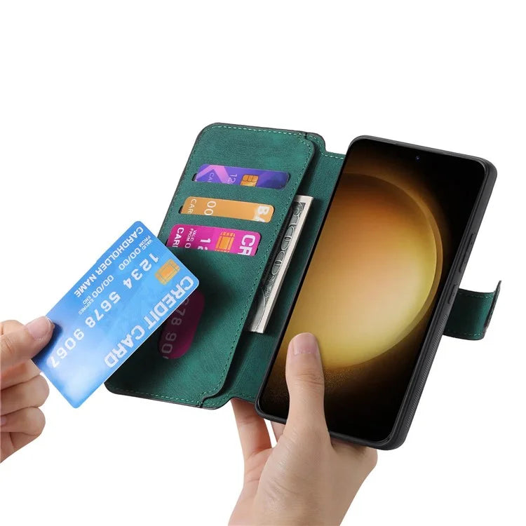CASENEO MW-03 For Samsung Galaxy S23 Case Wallet Stand Detachable 2-in-1 Leather Phone Cover