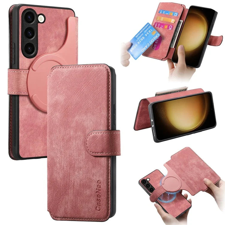 CASENEO MW-03 For Samsung Galaxy S23 Case Wallet Stand Detachable 2-in-1 Leather Phone Cover