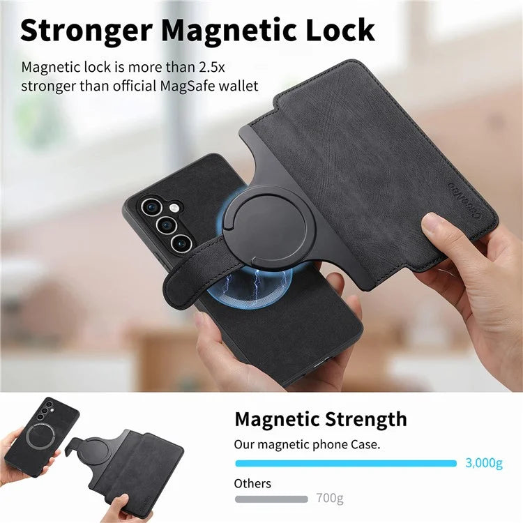 CASENEO MW-03 For Samsung Galaxy S23 FE Case Wallet Stand Detachable 2-in-1 Leather Phone Cover
