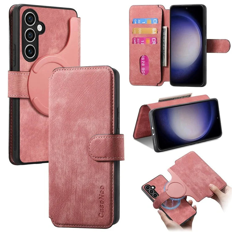 CASENEO MW-03 For Samsung Galaxy S23 FE Case Wallet Stand Detachable 2-in-1 Leather Phone Cover