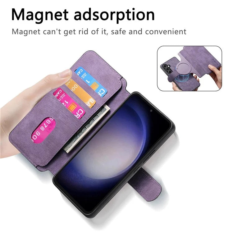 CASENEO MW-03 For Samsung Galaxy S23 FE Case Wallet Stand Detachable 2-in-1 Leather Phone Cover