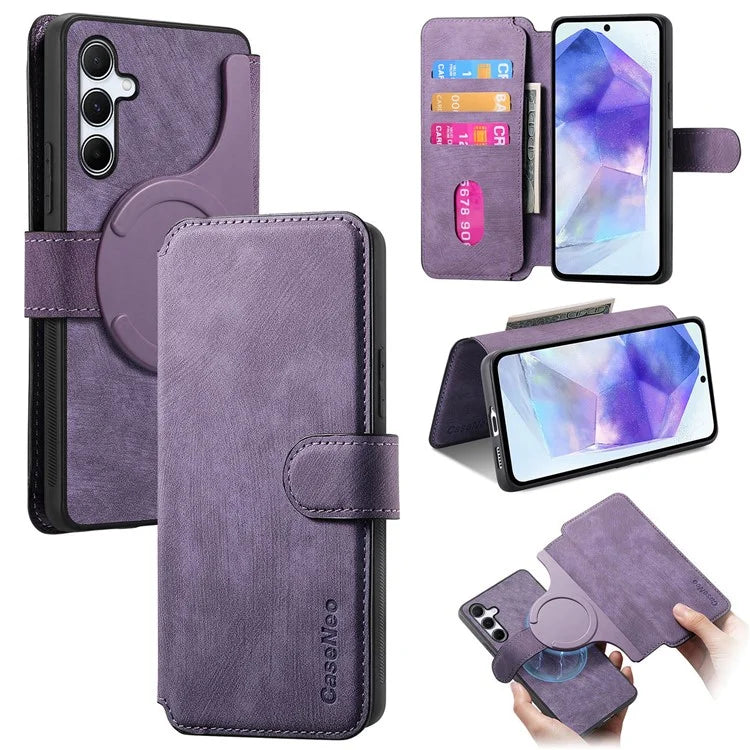 CASENEO MW-03 For Samsung Galaxy A55 5G Case Wallet Stand Detachable 2-in-1 Leather Phone Cover