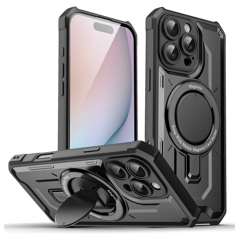 For iPhone 16 Pro Case Compatible with MagSafe Kickstand TPU+PC Phone Cover