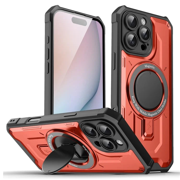 For iPhone 16 Pro Case Compatible with MagSafe Kickstand TPU+PC Phone Cover