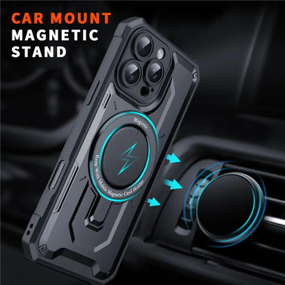 For iPhone 16 Pro Case Compatible with MagSafe Kickstand TPU+PC Phone Cover
