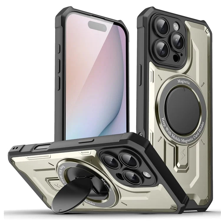 For iPhone 16 Pro Case Compatible with MagSafe Kickstand TPU+PC Phone Cover