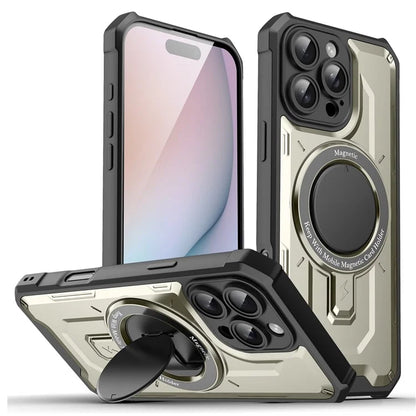 For iPhone 16 Pro Case Compatible with MagSafe Kickstand TPU+PC Phone Cover