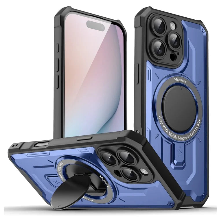 For iPhone 16 Pro Case Compatible with MagSafe Kickstand TPU+PC Phone Cover