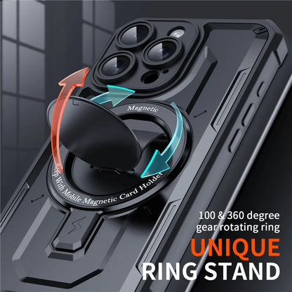 For iPhone 16 Pro Case Compatible with MagSafe Kickstand TPU+PC Phone Cover