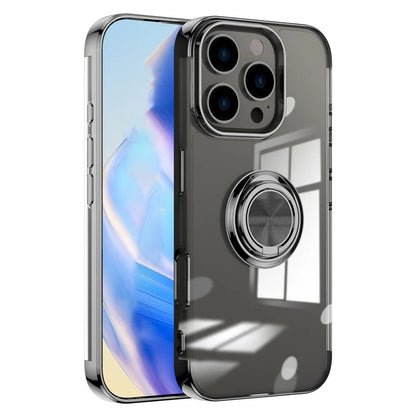 For iPhone 16 Pro Max Case Electroplating Kickstand TPU Phone Cover Magnetic Car Mount