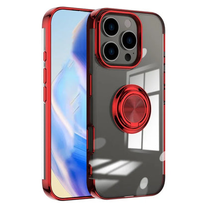 For iPhone 16 Pro Max Case Electroplating Kickstand TPU Phone Cover Magnetic Car Mount