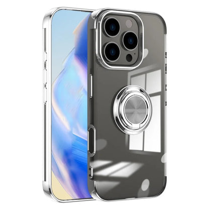 For iPhone 16 Pro Max Case Electroplating Kickstand TPU Phone Cover Magnetic Car Mount