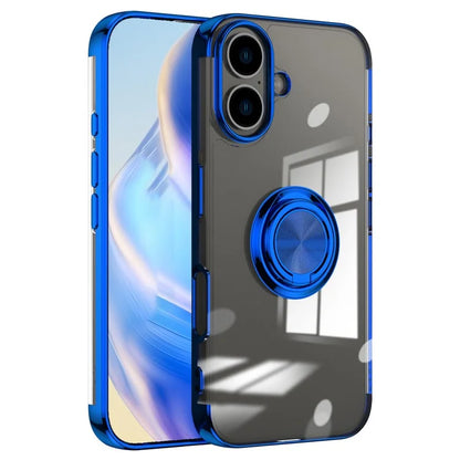 For iPhone 16 Case Electroplating Kickstand TPU Phone Cover Magnetic Car Mount