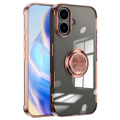 For iPhone 16 Plus Case Electroplating Kickstand TPU Phone Cover Magnetic Car Mount