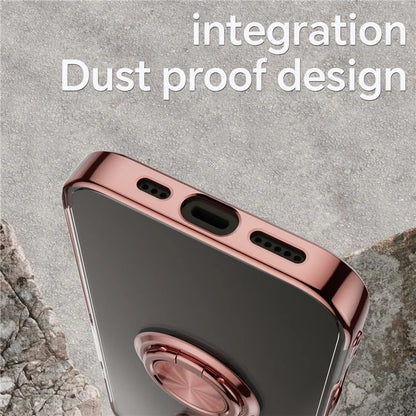 For iPhone 16 Plus Case Electroplating Kickstand TPU Phone Cover Magnetic Car Mount