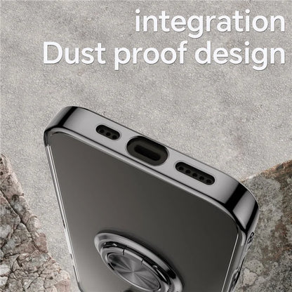 For iPhone 16 Plus Case Electroplating Kickstand TPU Phone Cover Magnetic Car Mount