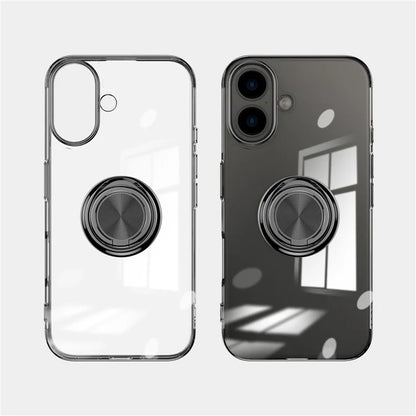 For iPhone 16 Plus Case Electroplating Kickstand TPU Phone Cover Magnetic Car Mount