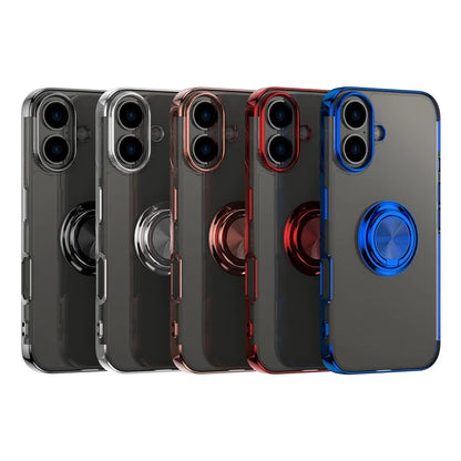 For iPhone 16 Plus Case Electroplating Kickstand TPU Phone Cover Magnetic Car Mount
