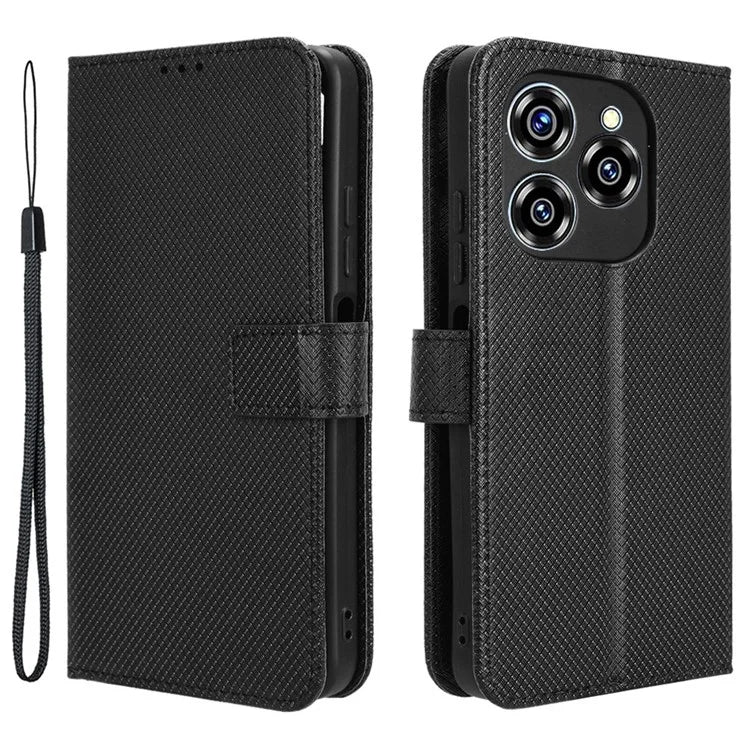 For Oukitel C50 Case PU Leather Diamond Texture Wallet Phone Cover