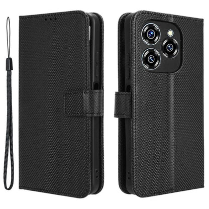 For Oukitel C50 Case PU Leather Diamond Texture Wallet Phone Cover