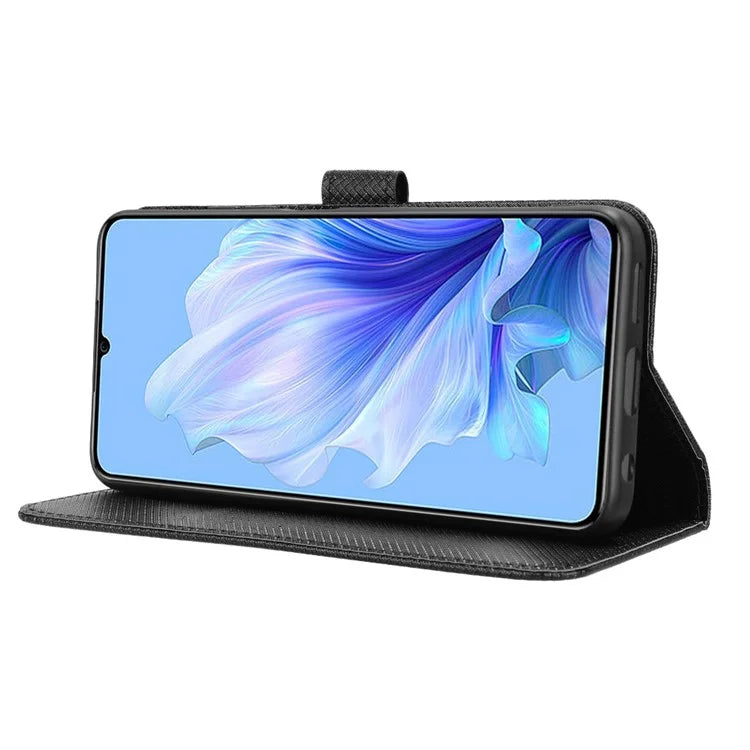 For Oukitel C50 Case PU Leather Diamond Texture Wallet Phone Cover