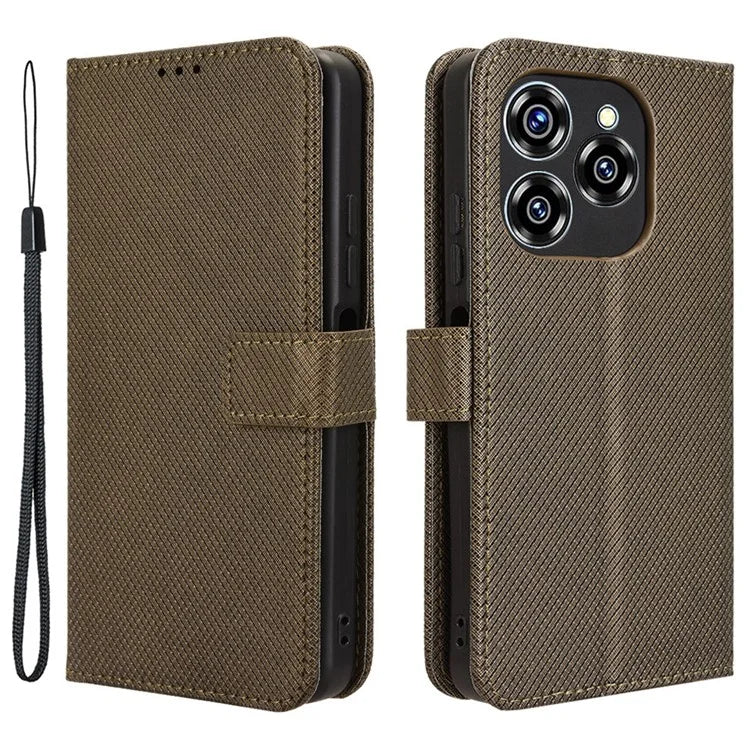 For Oukitel C50 Case PU Leather Diamond Texture Wallet Phone Cover